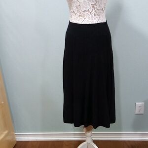 Nic + Zoe Elegant Black Cotton Lyocell Blend Knit Midi Skirt